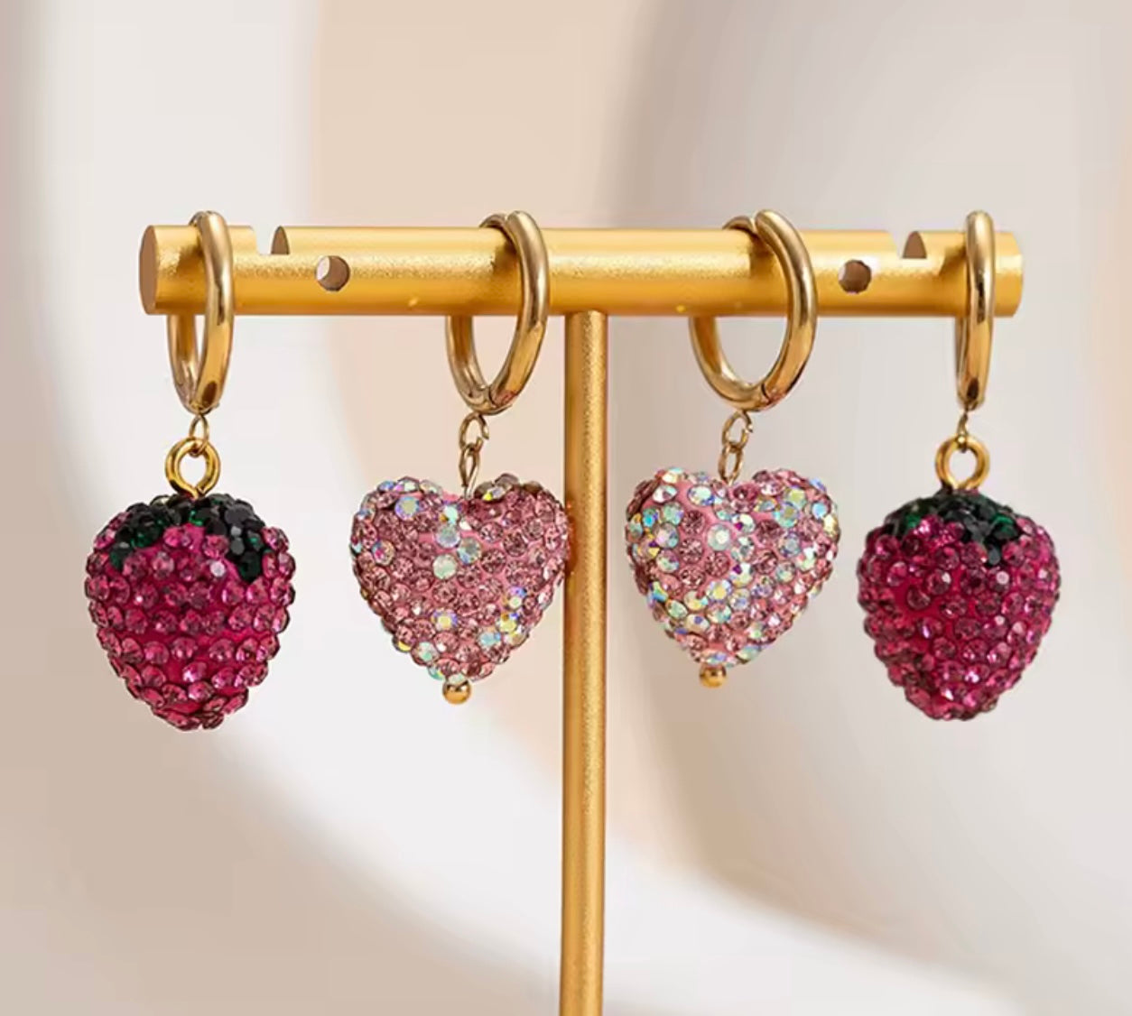 Earrings stainless steel Swarovski