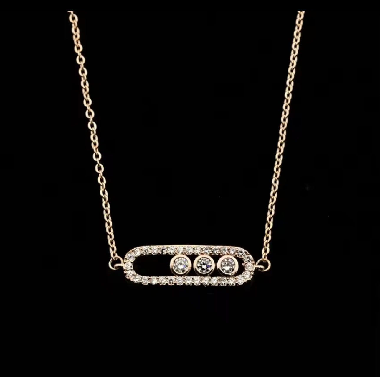 Necklace stainless steel Mesika with zircons