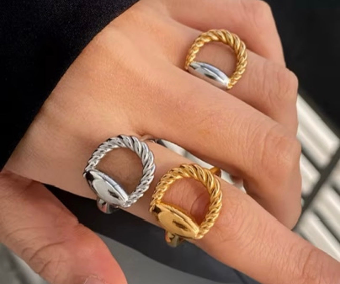 Rings stainless steel gold Color