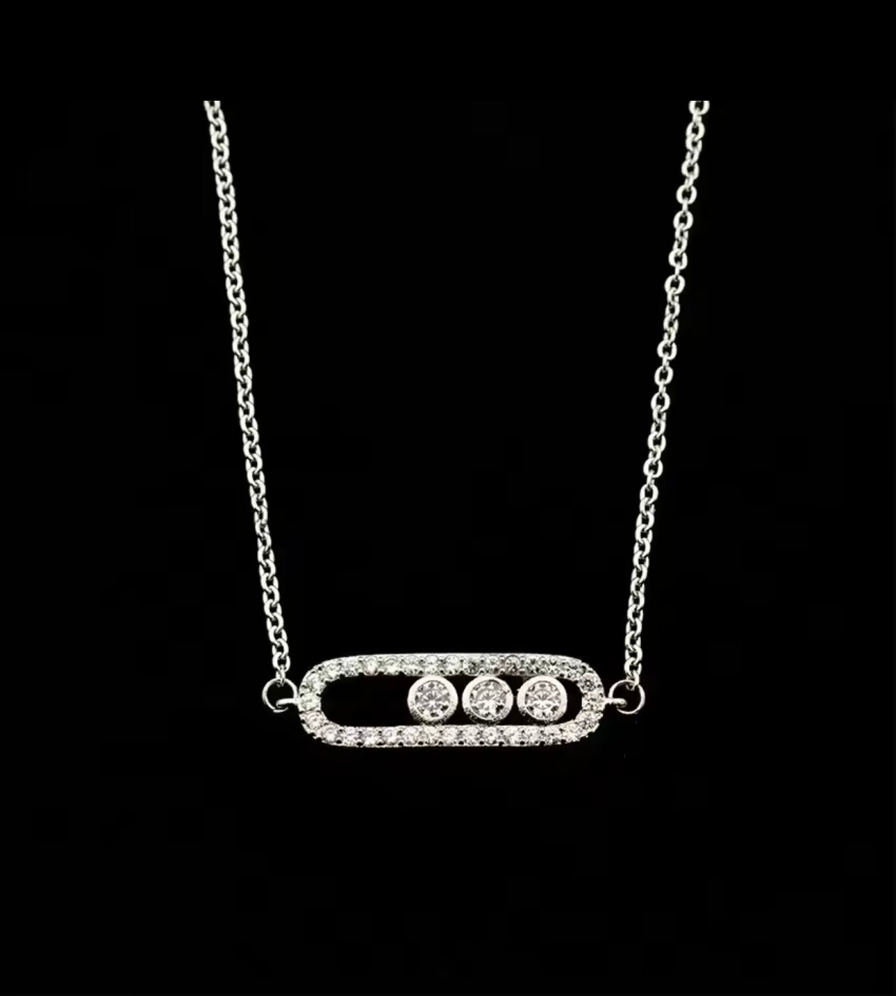 Necklace stainless steel Mesika with zircons