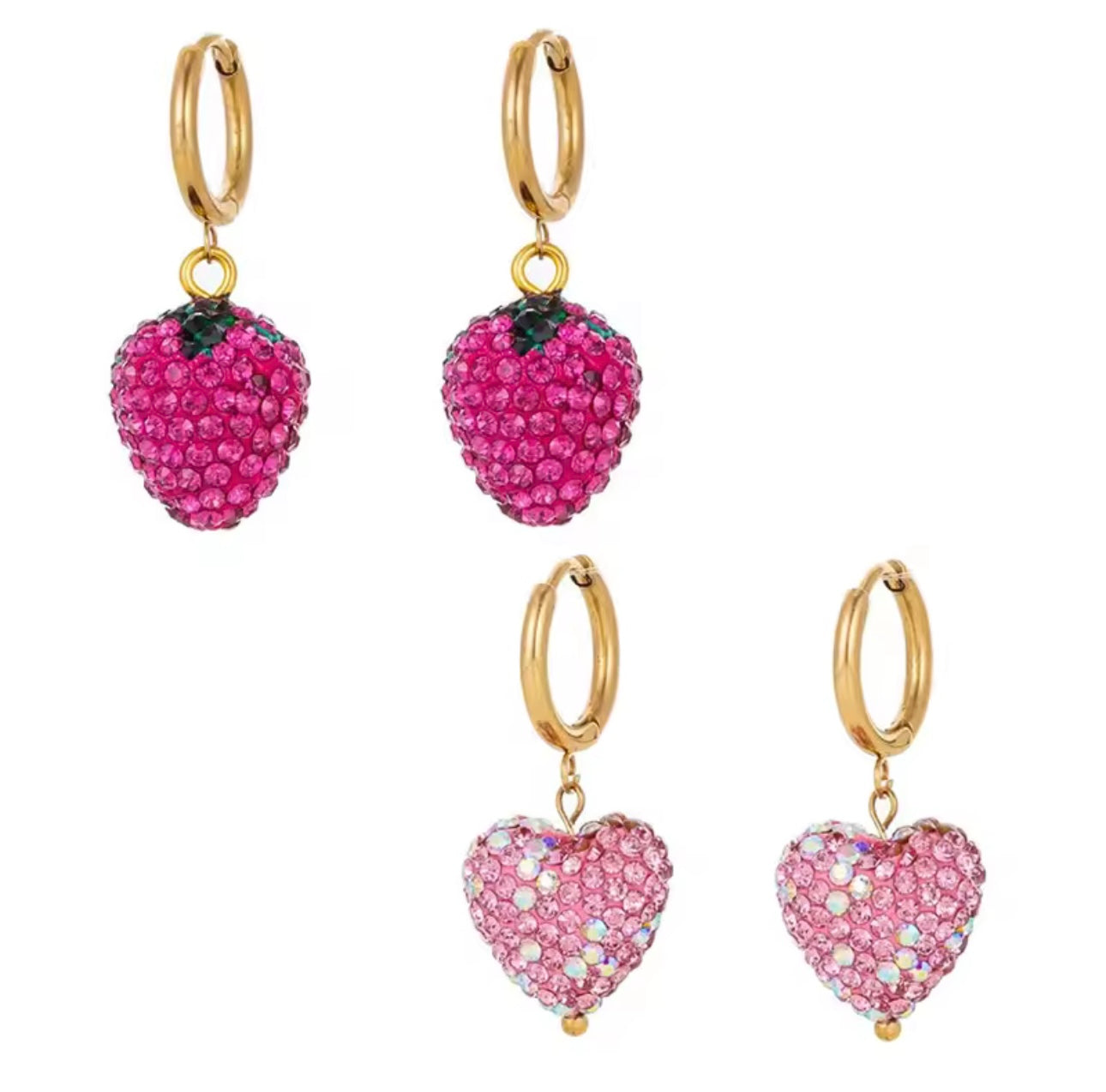 Earrings stainless steel Swarovski