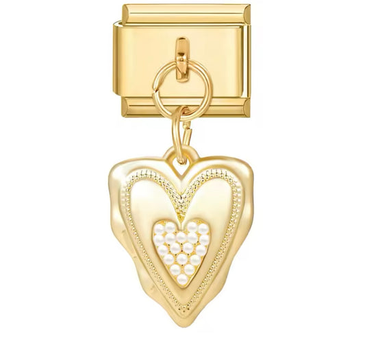 Charm stainless steel gold  heart