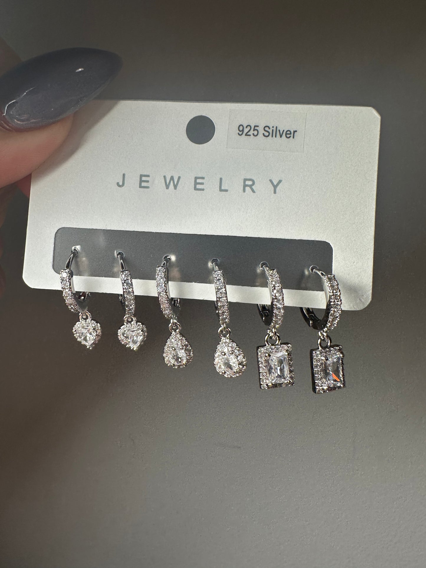 Earrings 3 pieces set s.925