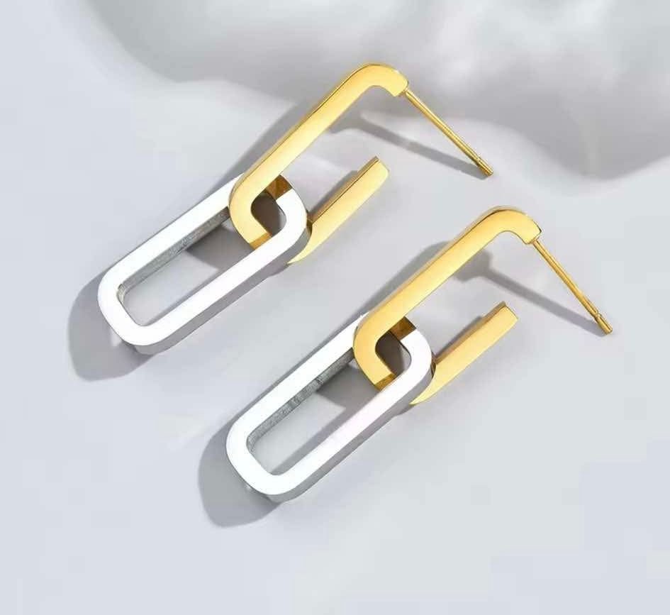 Earrings mix colour stainless steel