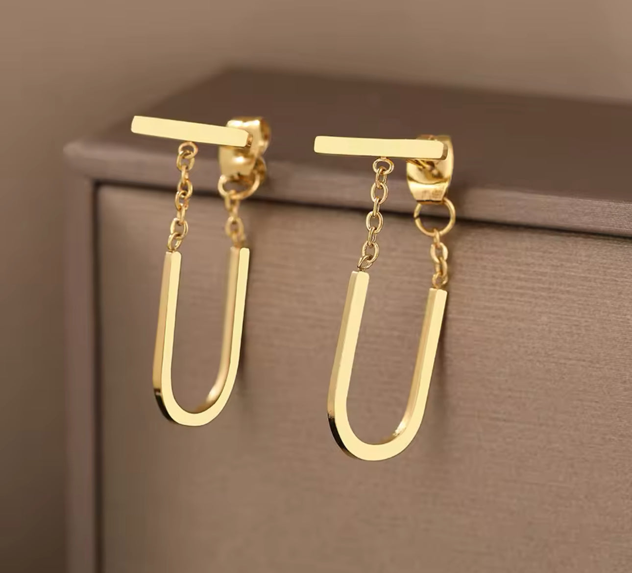 Earrings stainless steel gold