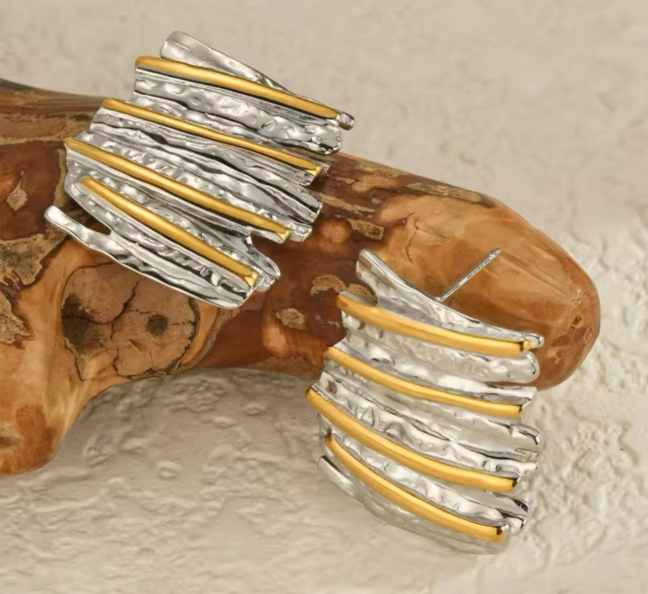 Earrings stainless steel gold and silver
