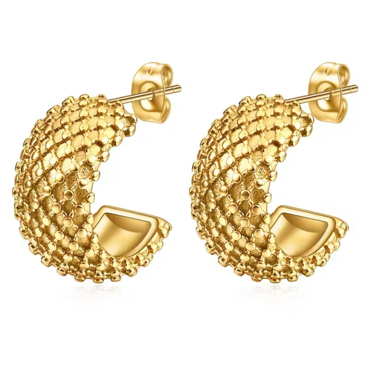 Earrings gold stainless steel