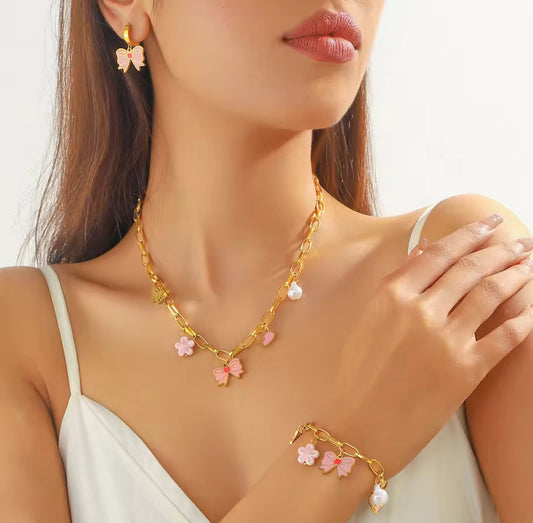 Necklace summer with charms stainless steel