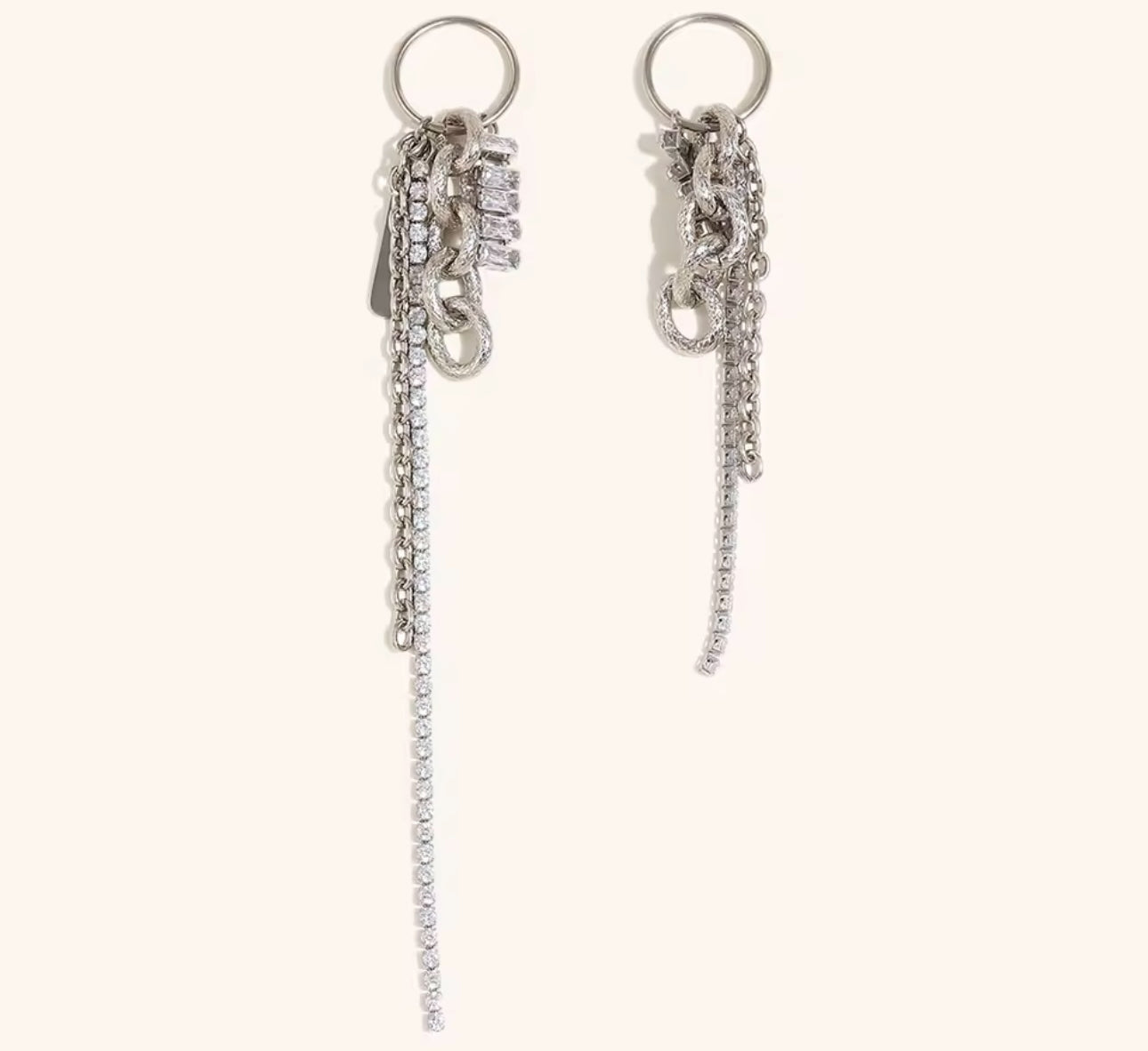Earrings stainless steel zircons