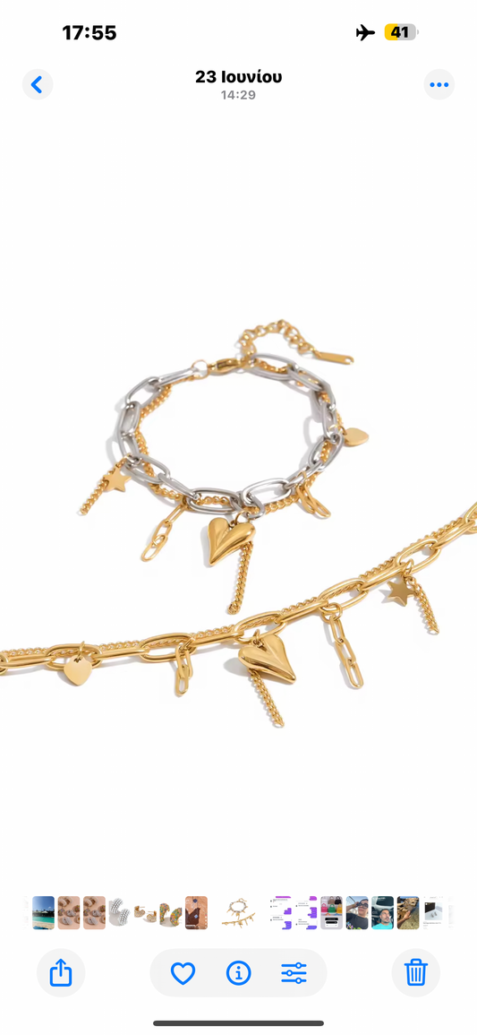 Bracelet stainless steel mix colour