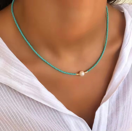 Summer necklace blue