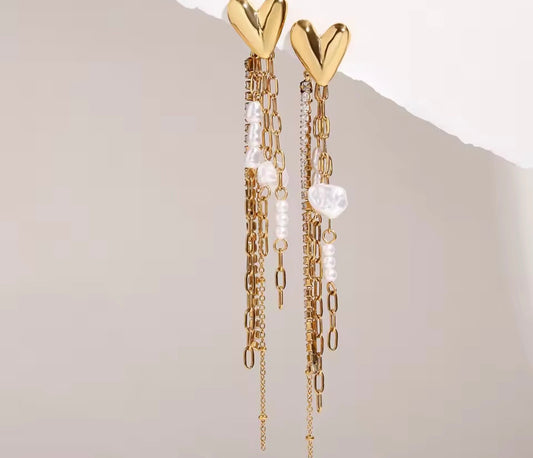 Earrings stainless steel heart