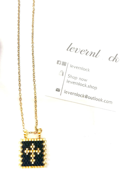 Necklace stainless steel πλεκτός σταυρός