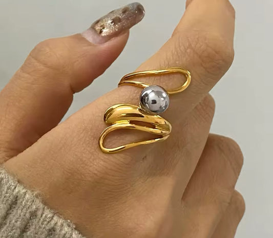 Ring stainless steel mix colour