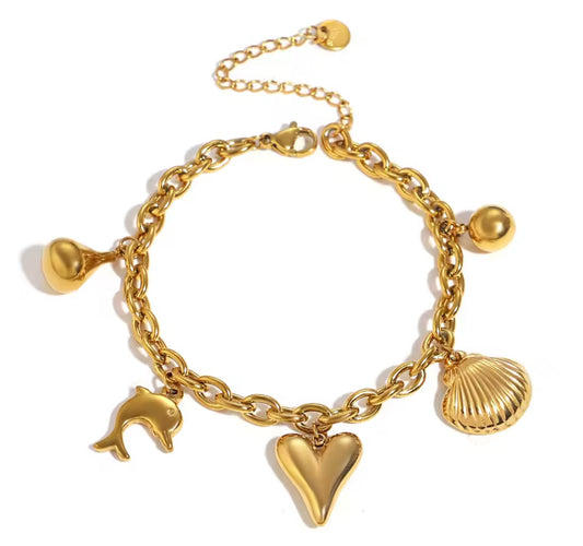 Bracelet summer with charms stainless steel