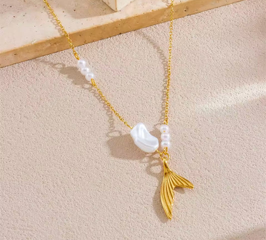 Necklace stainless steel mermaid