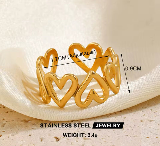 Ring stainless steel heart