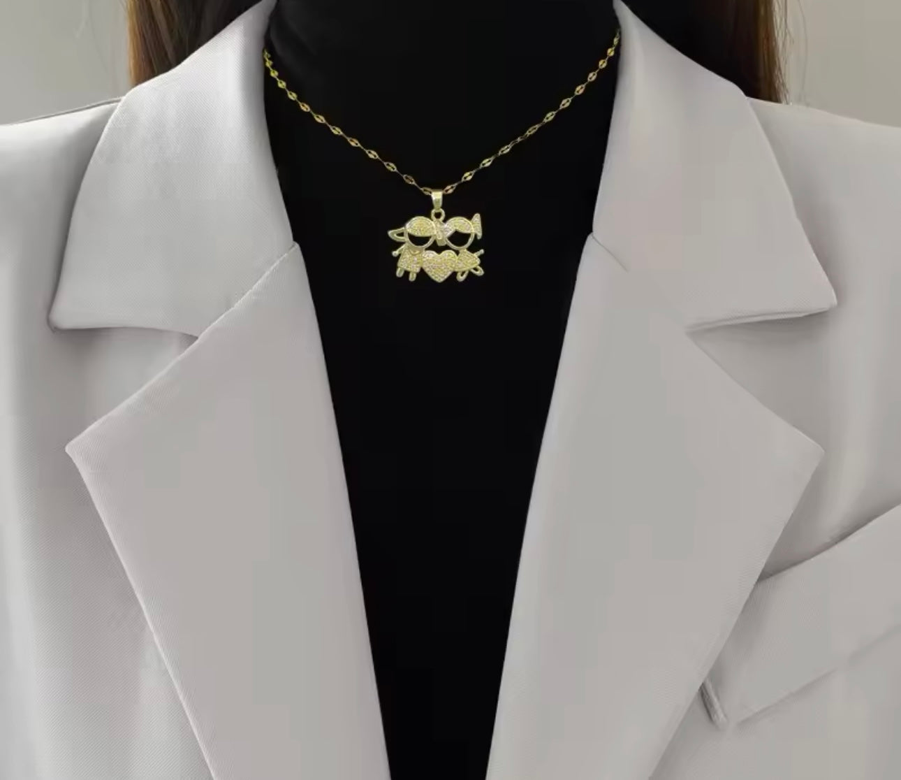 Necklace family girl and boy stainless steel