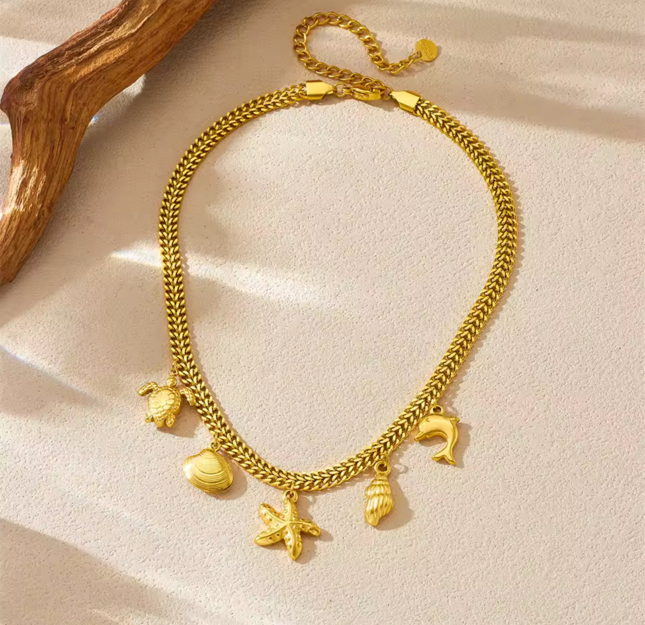 Necklace summer with charms stainless steel