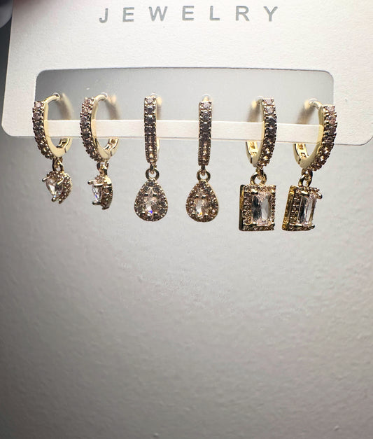 Earrings  3 pieces set s.925