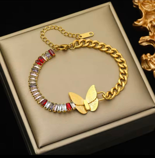 Bracelet butterfly stainless steel