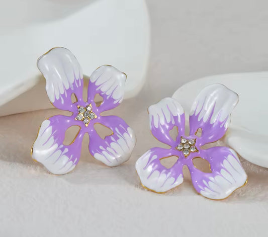 Earrings stainless steel flowers
