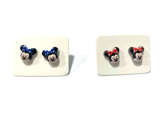 Earrings stainless steel mini mouse and mickey