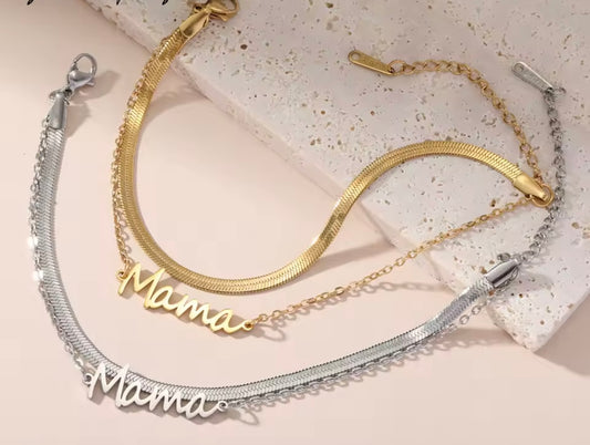 Bracelet mama snake stainless steel silver