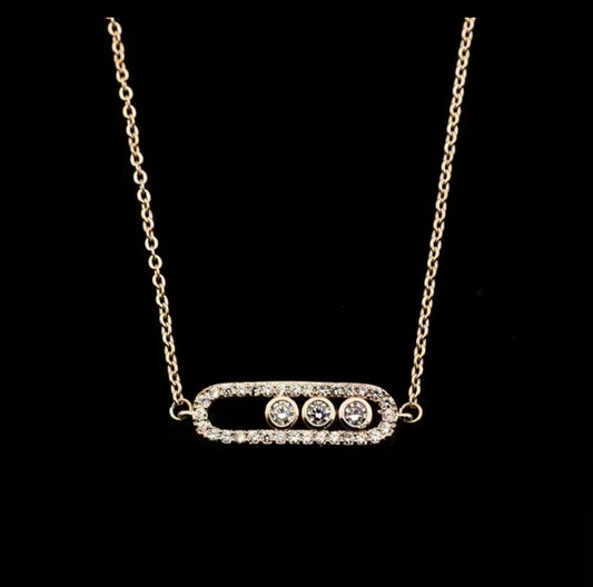 Necklace stainless steel Mesika with zircons