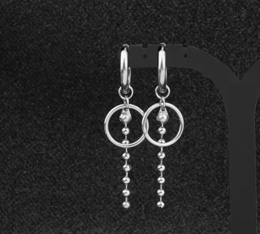 Earrings stainless steel silver