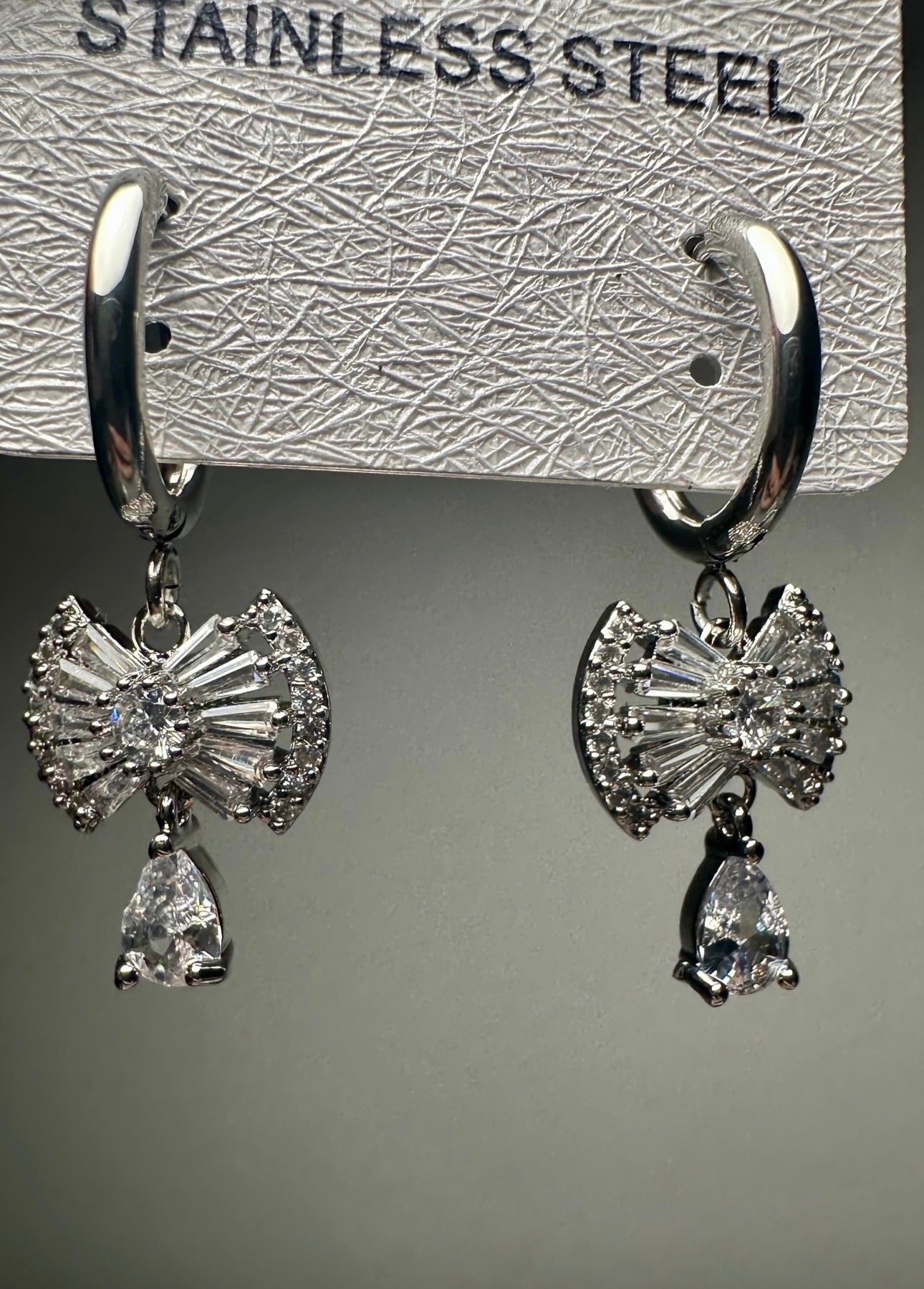 Earrings stainless steel silver
