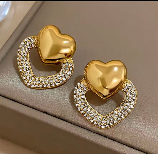 Earrings hearts stainless steel