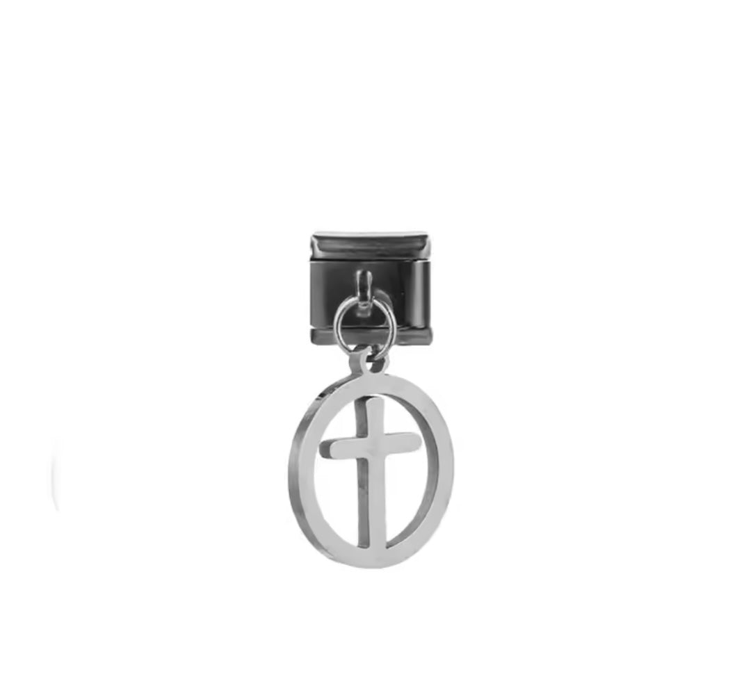 Charm stainless steel silver cross