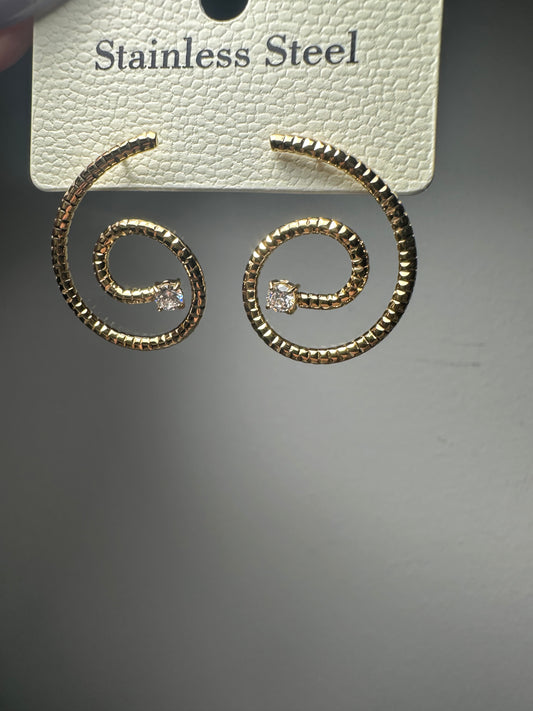 Earrings stainless steel gold