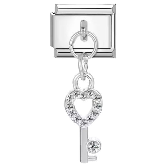 Charm stainless steel silver key
