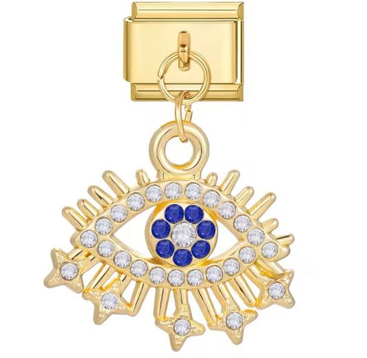 Charm stainless steel gold eye