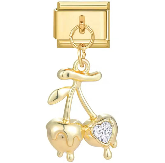 Charm stainless steel  gold cherys