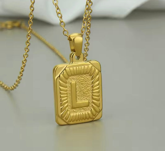 Necklace monograms gold stainless steel