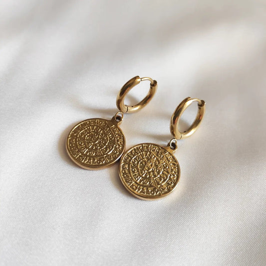 Earrings stainless steel gold
