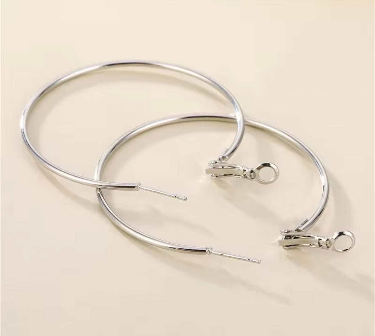 Stainless steel  hoops earrings silver/gold 65mm