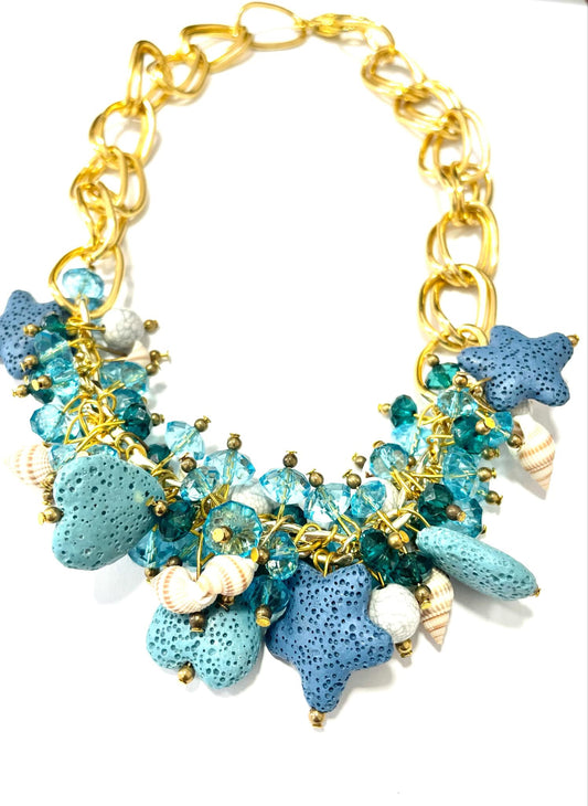Necklace handmade big stainless steel