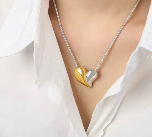 Necklace heart stainless steel