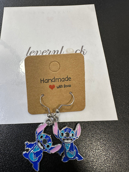Handmade stitch earrings stainless steel