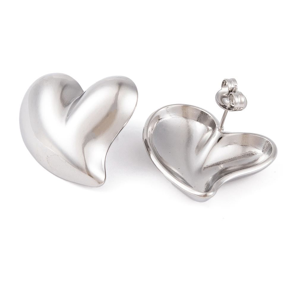 Earrings hearts stainless steel