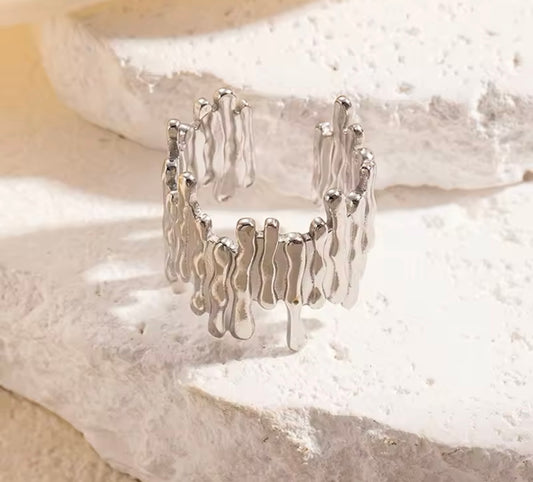 Ring stainless steel silver resizable