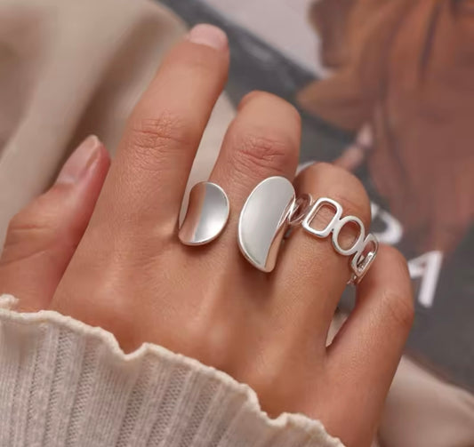 Ring stainless steel silver resizable
