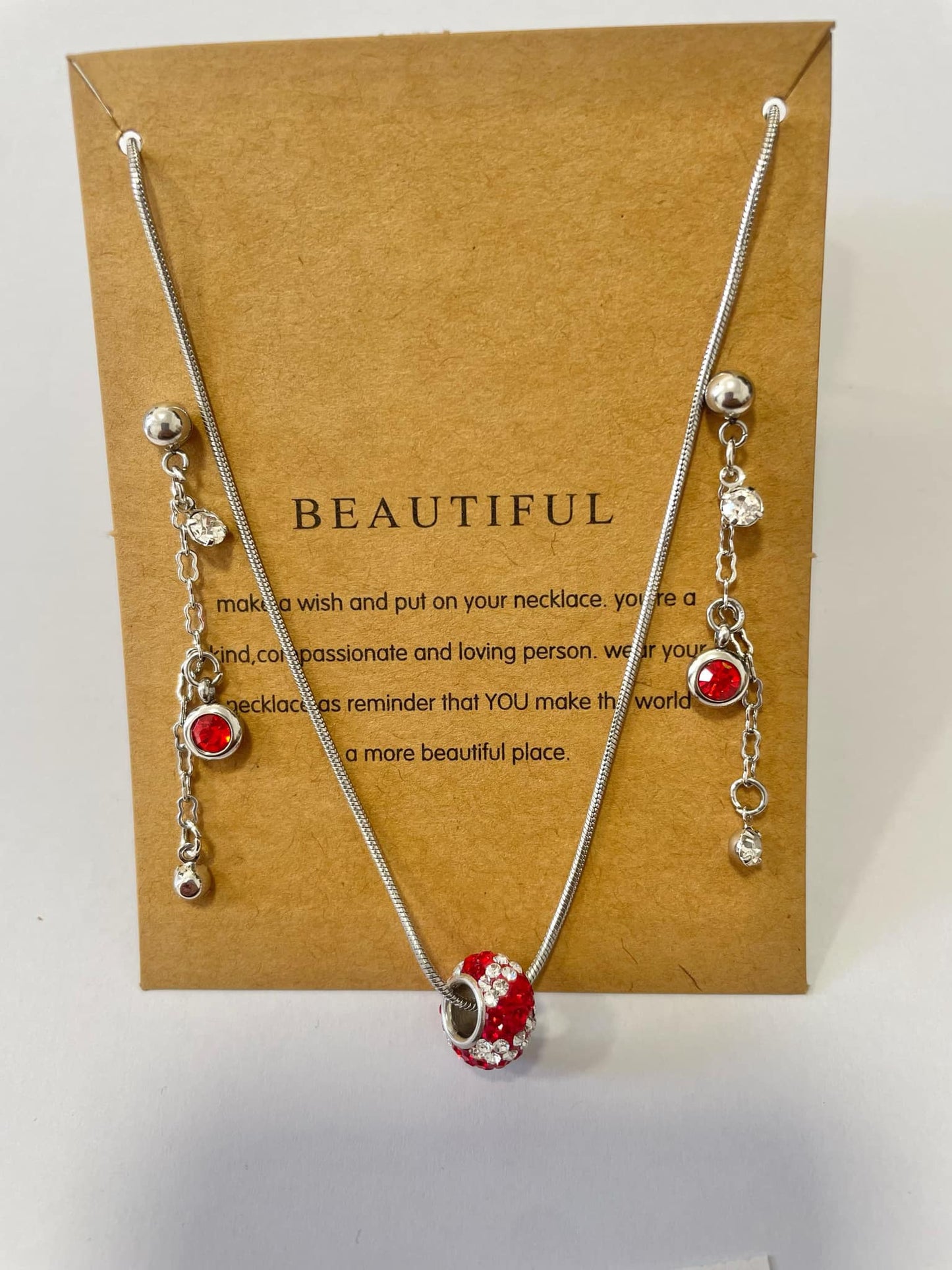 Set handmade stainless steel and austrian crystal earrings and necklace