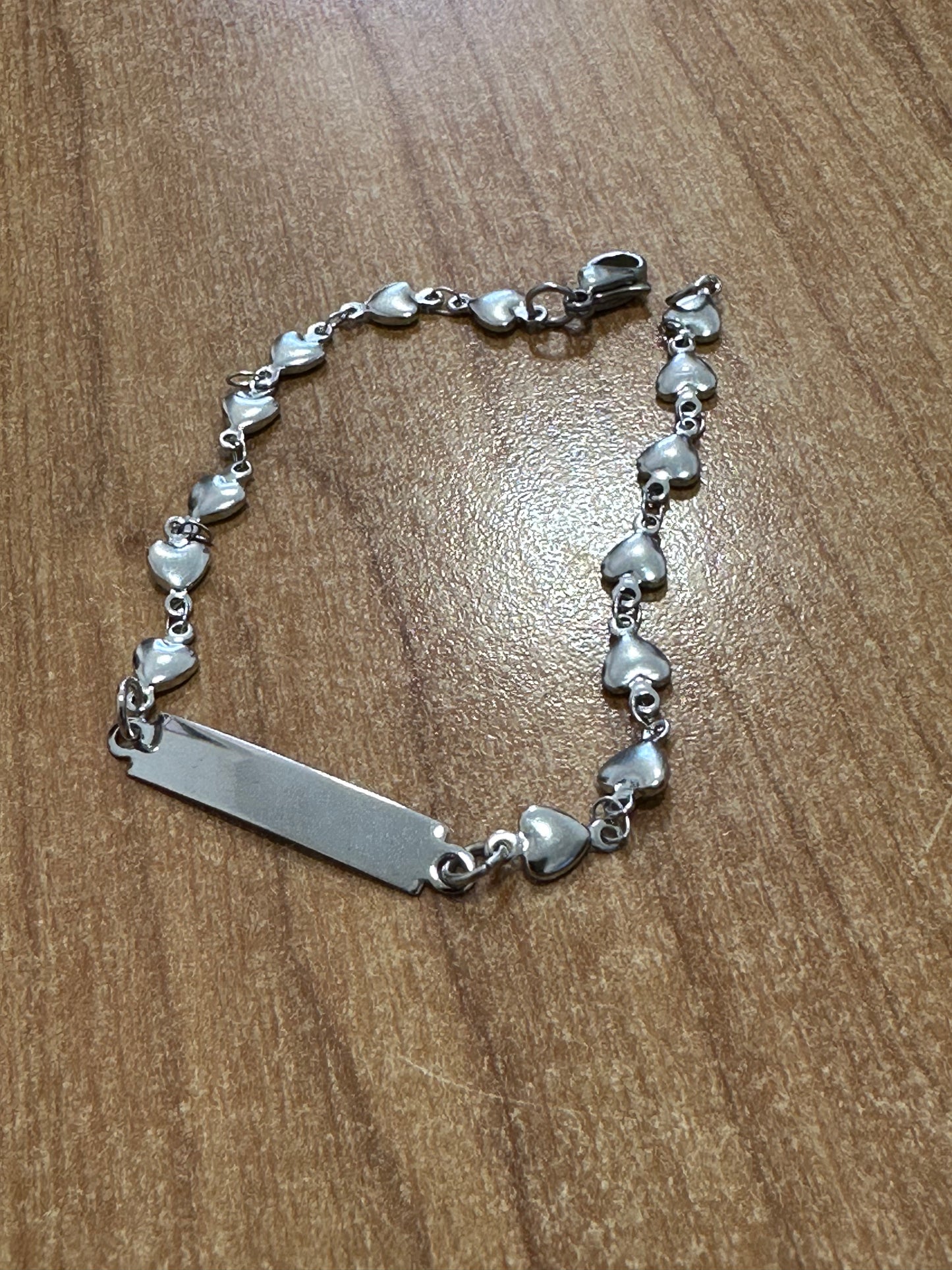 bracelet silver with hearts  stainless steel