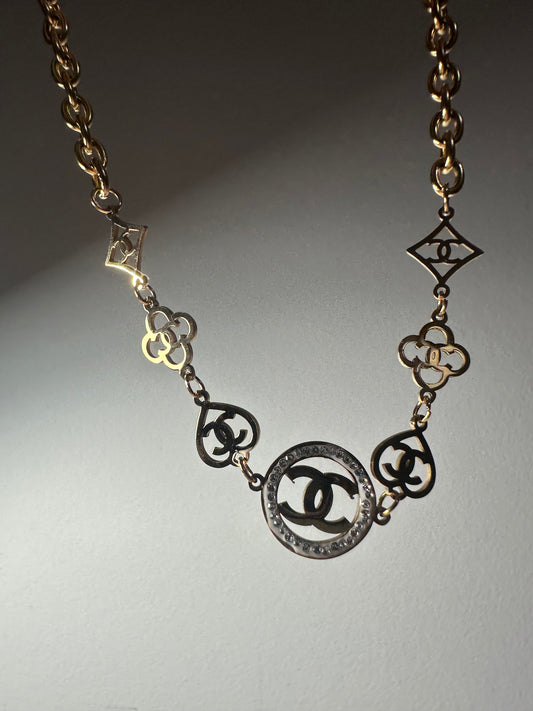 Necklace τυπου chanel stainless steel gold