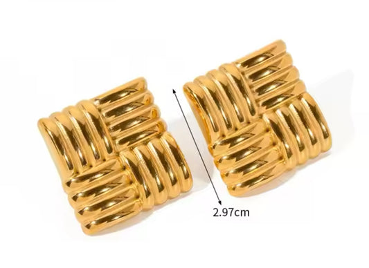 Earrings stainless steel gold/silver colour  18k gold